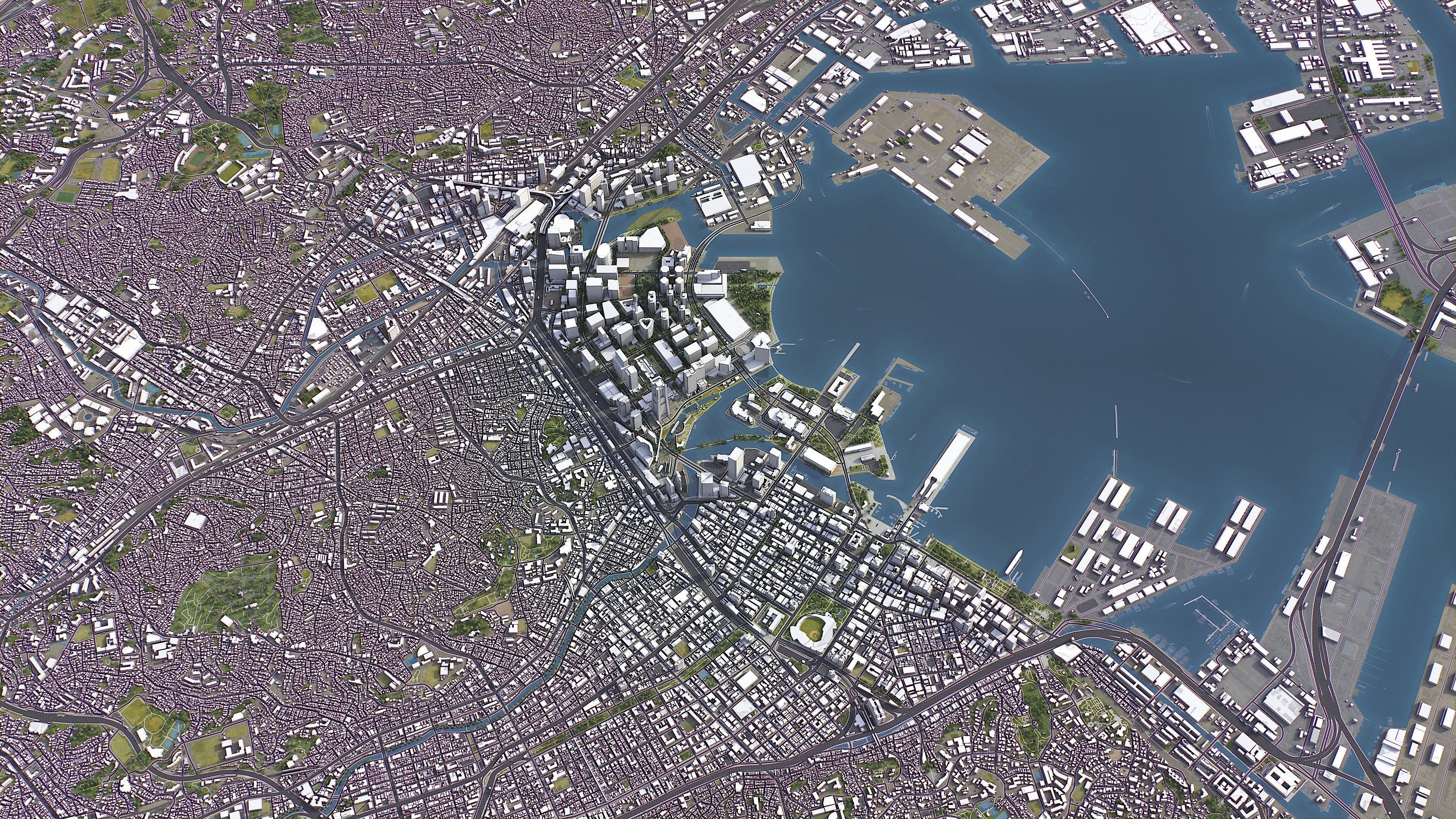 Yokohama - 3D City Model Low-poly 3D model_14