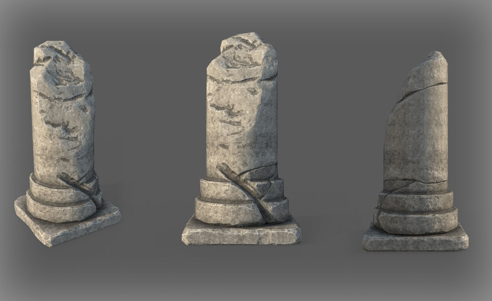 9 Roman Columns Low-poly 3D model_8