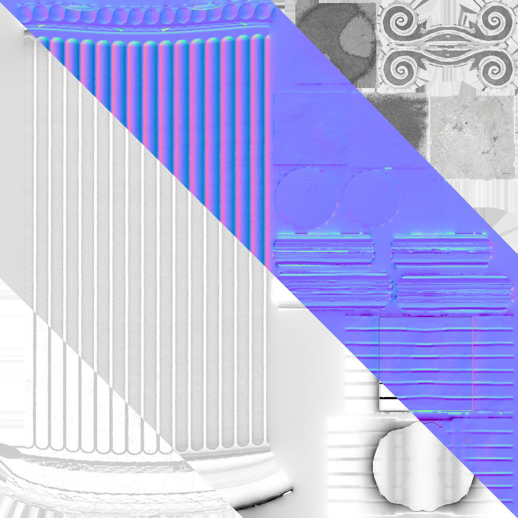 9 Roman Columns Low-poly 3D model_26