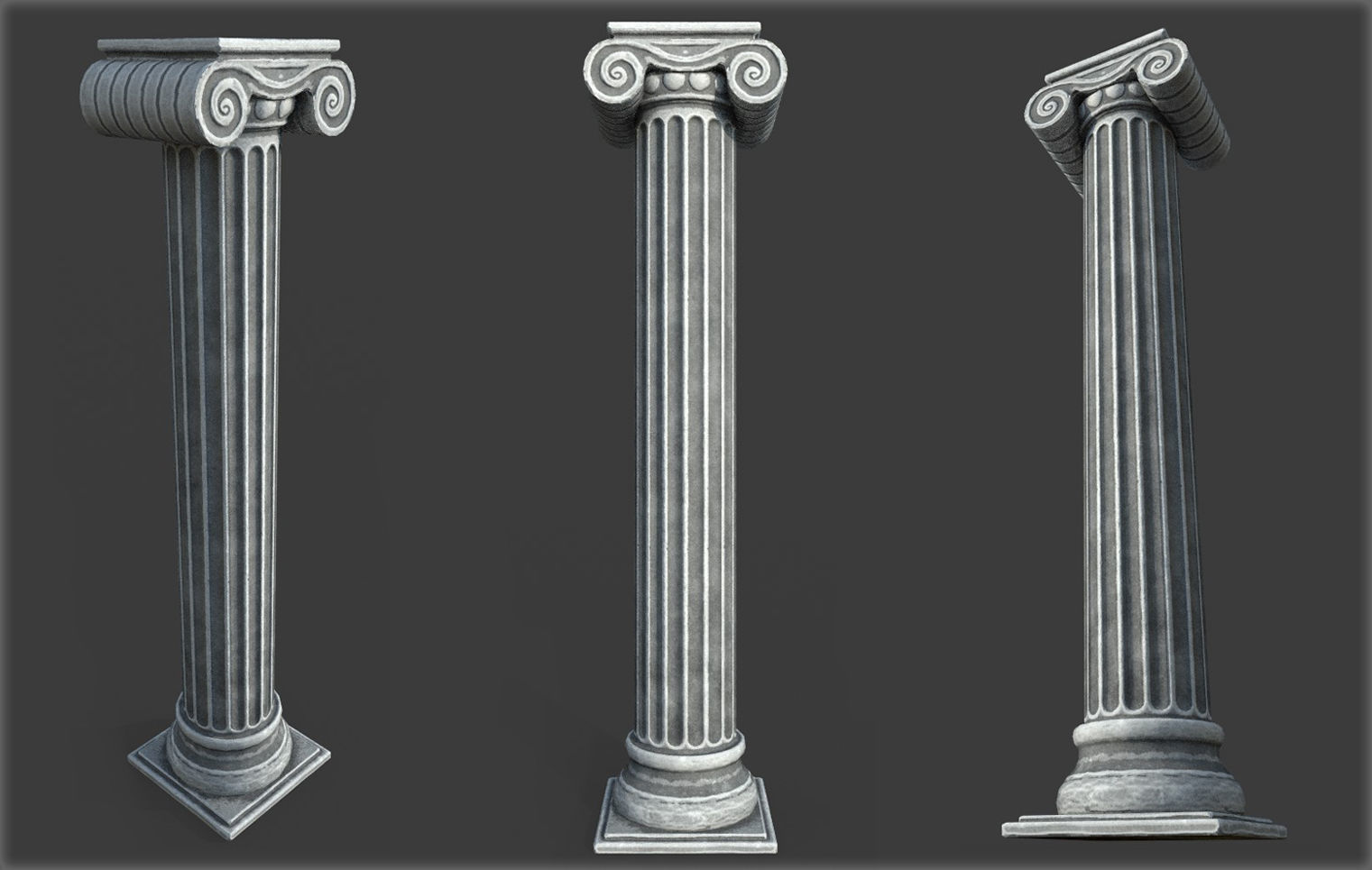 9 Roman Columns Low-poly 3D model_2