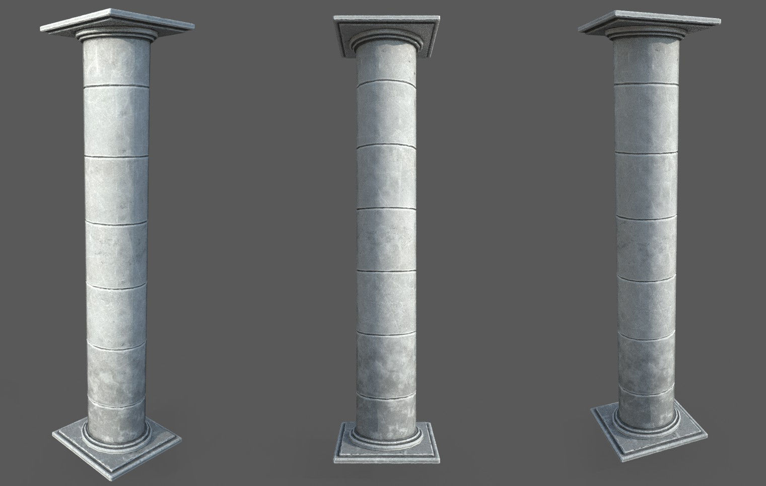 9 Roman Columns Low-poly 3D model_6