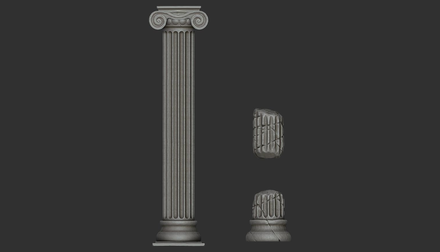 9 Roman Columns Low-poly 3D model_20
