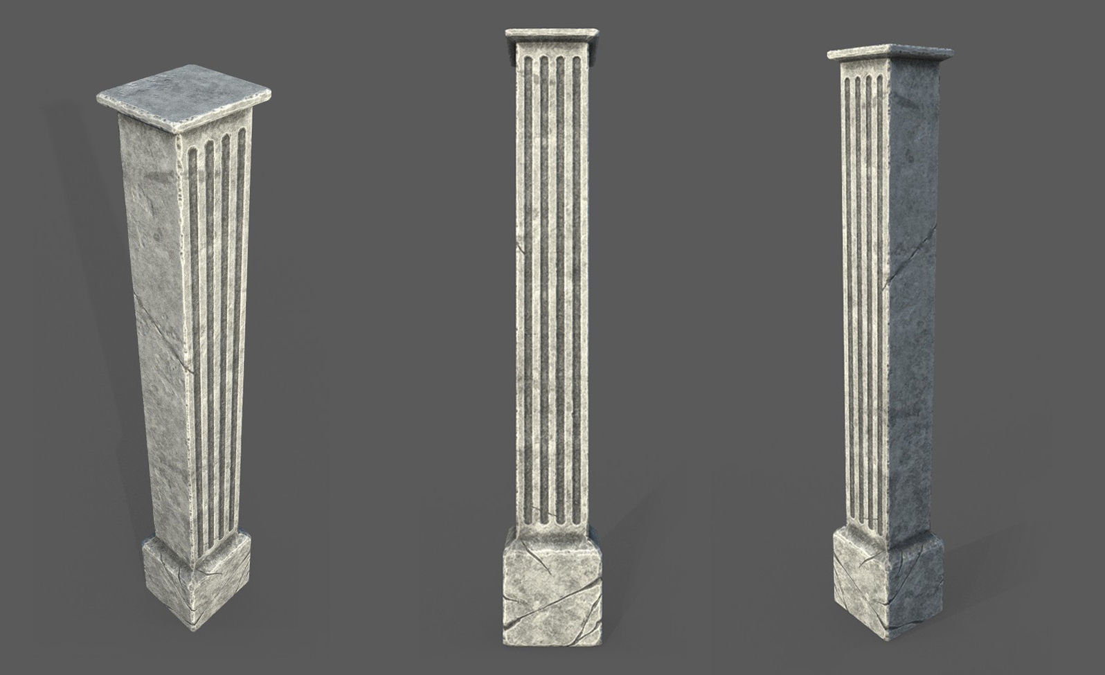9 Roman Columns Low-poly 3D model_7