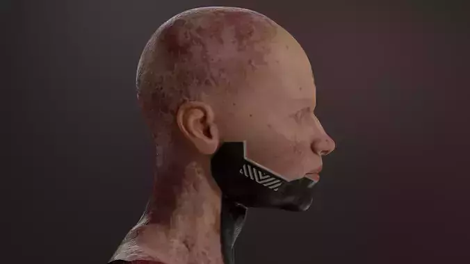 Scifi Female Cyber Punk Low Poly