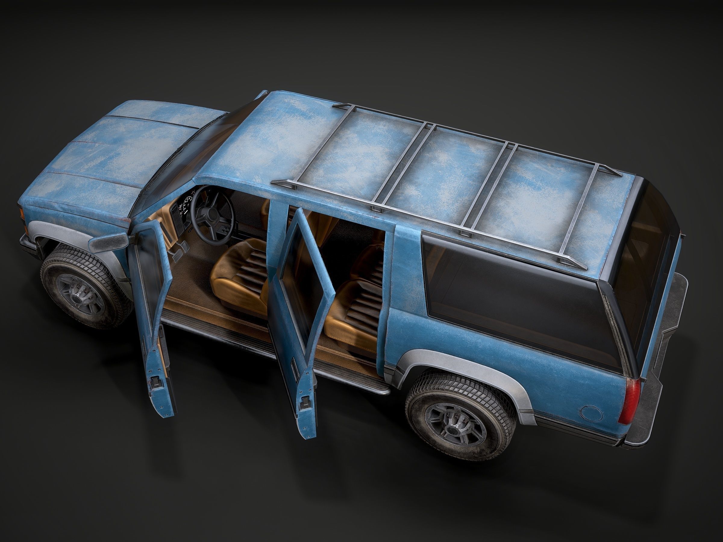 Old Suv car low poly Low-poly 3D model_8