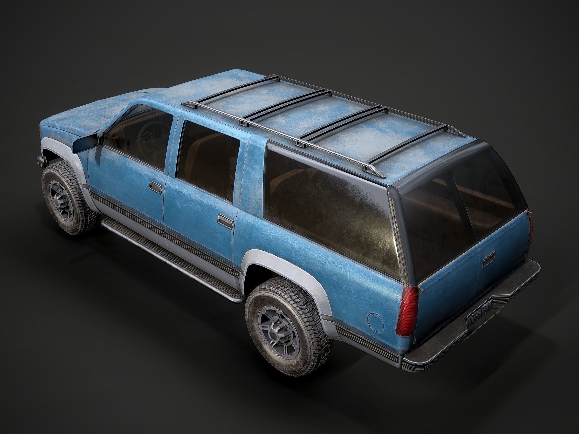 Old Suv car low poly Low-poly 3D model_5
