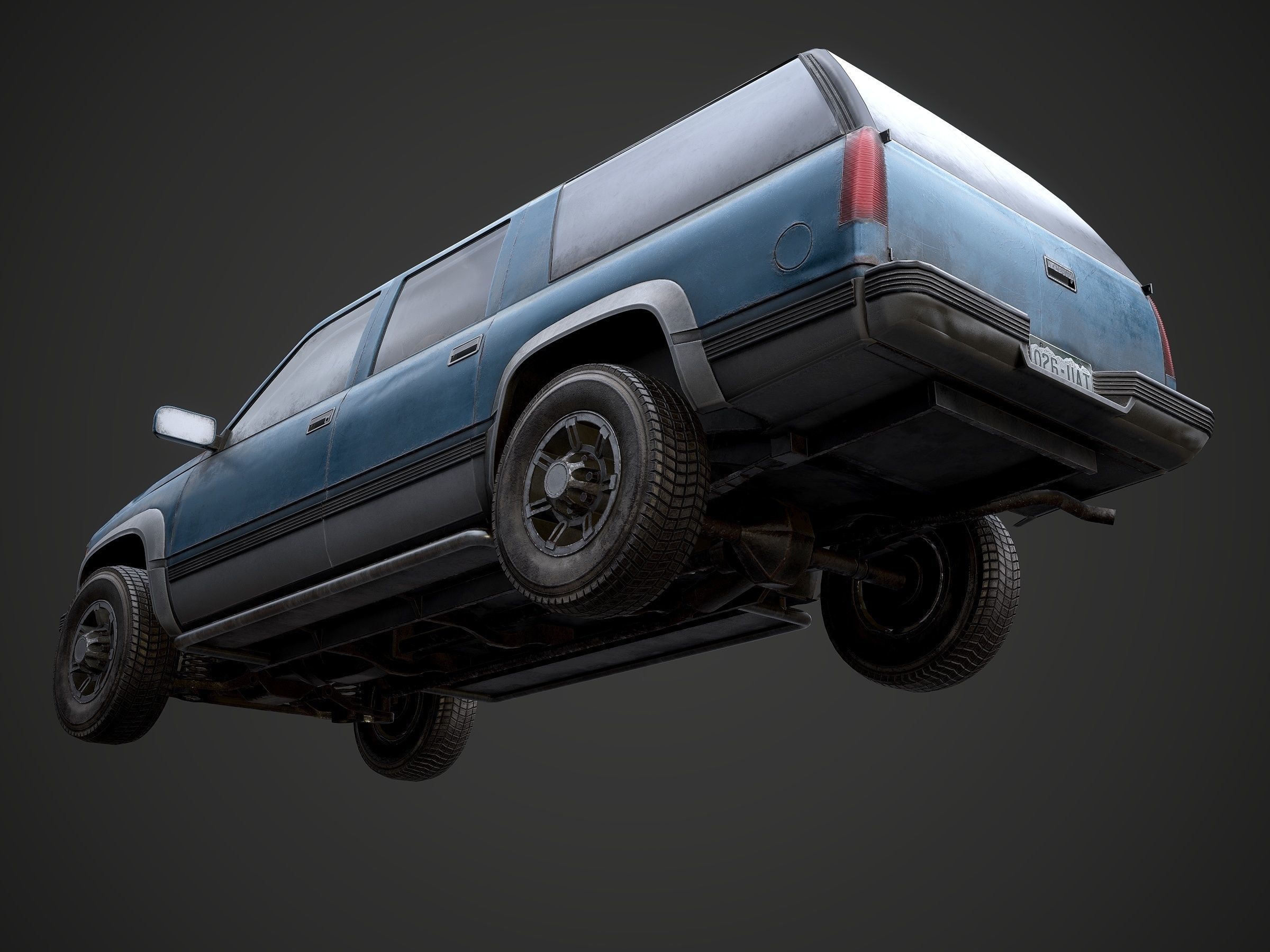 Old Suv car low poly Low-poly 3D model_7