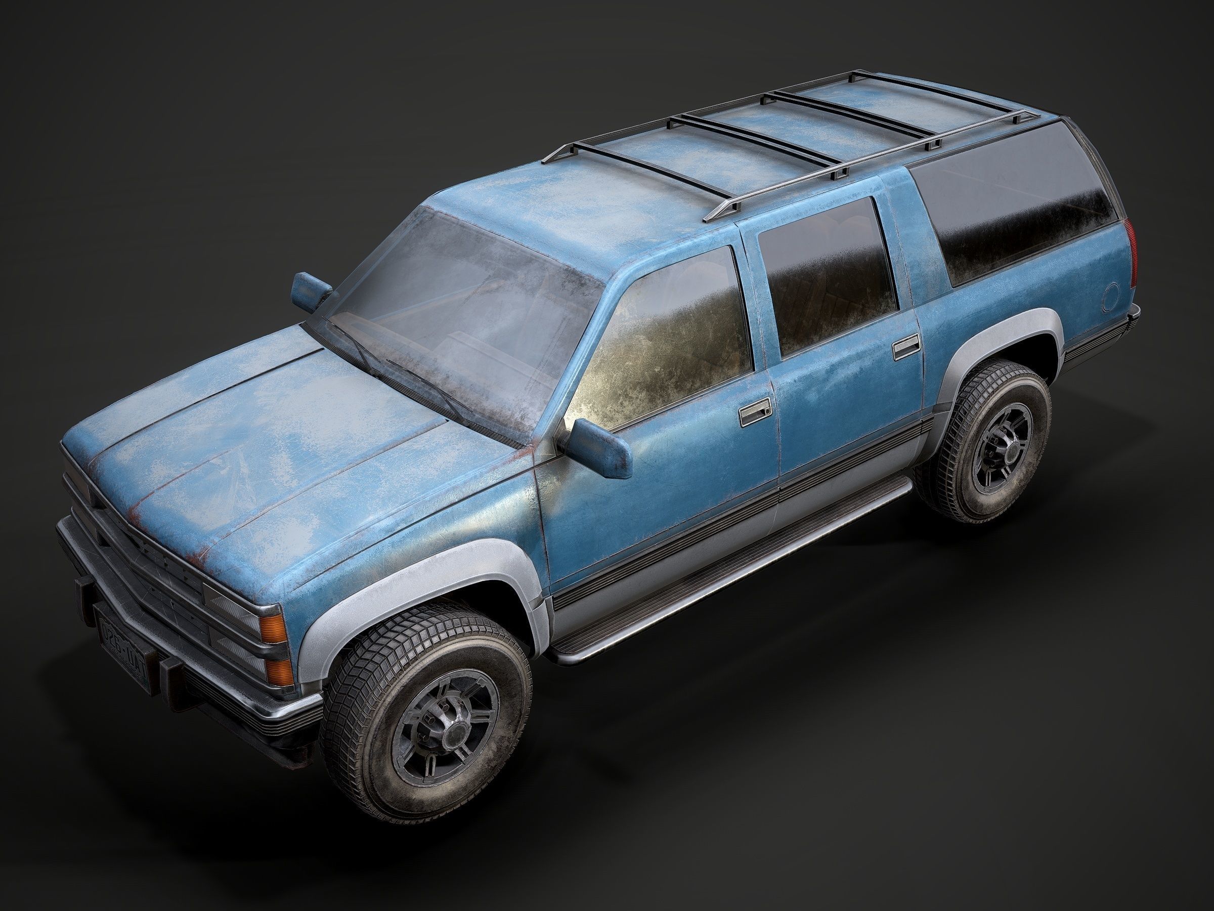 Old Suv car low poly Low-poly 3D model_3