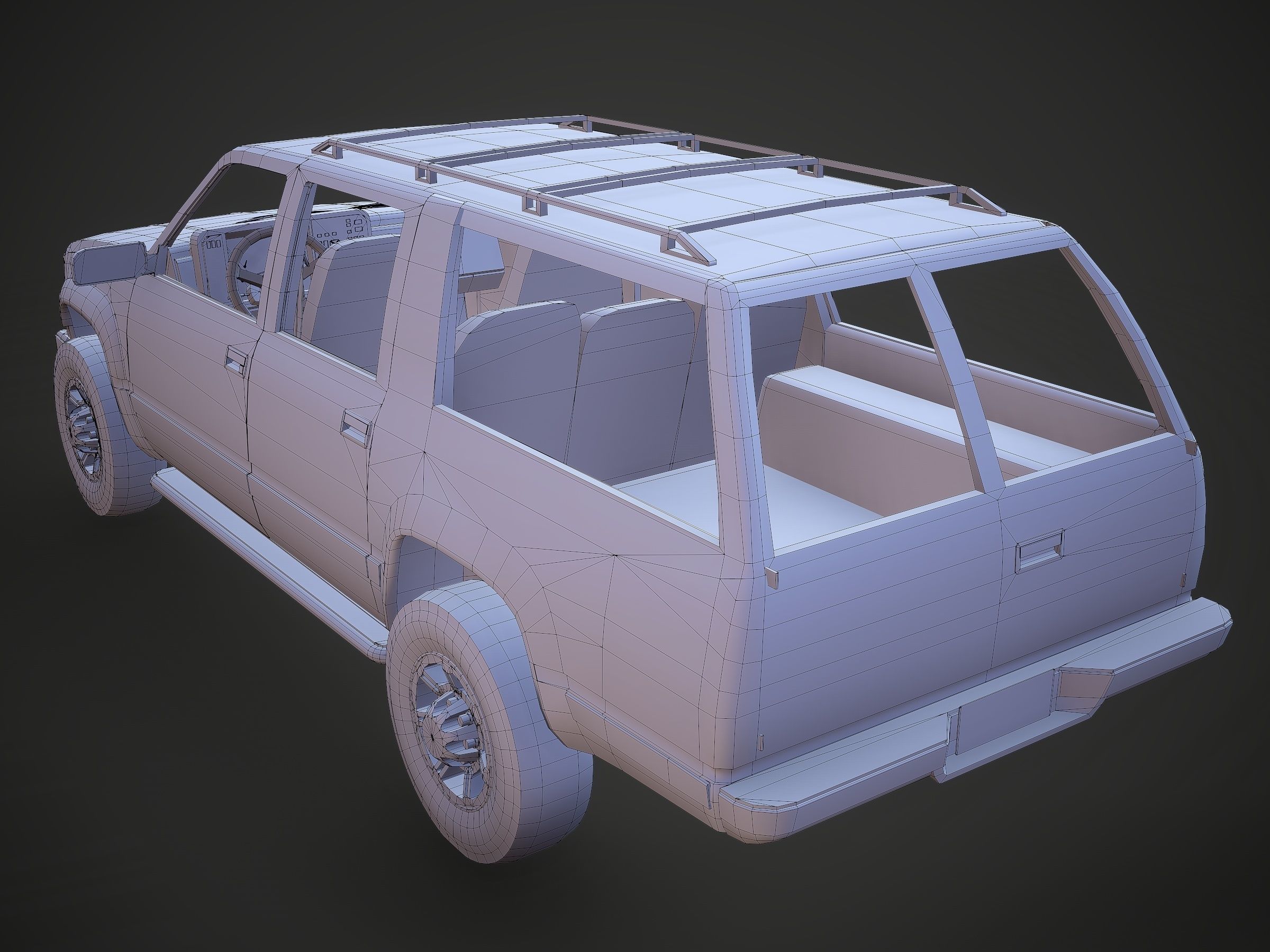 Old Suv car low poly Low-poly 3D model_16