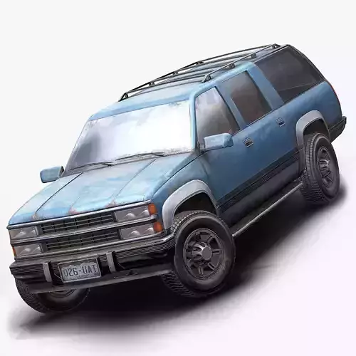 Old Suv car low poly Low-poly 3D model