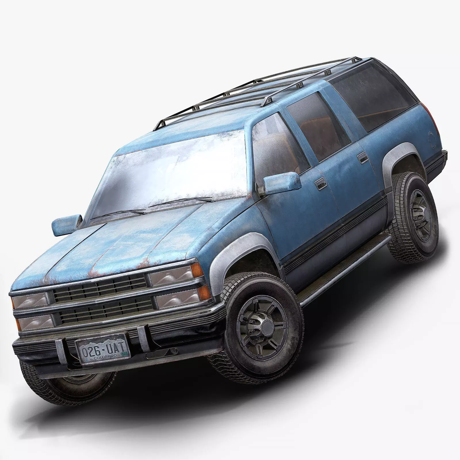 Old Suv car low poly Low-poly 3D model_0