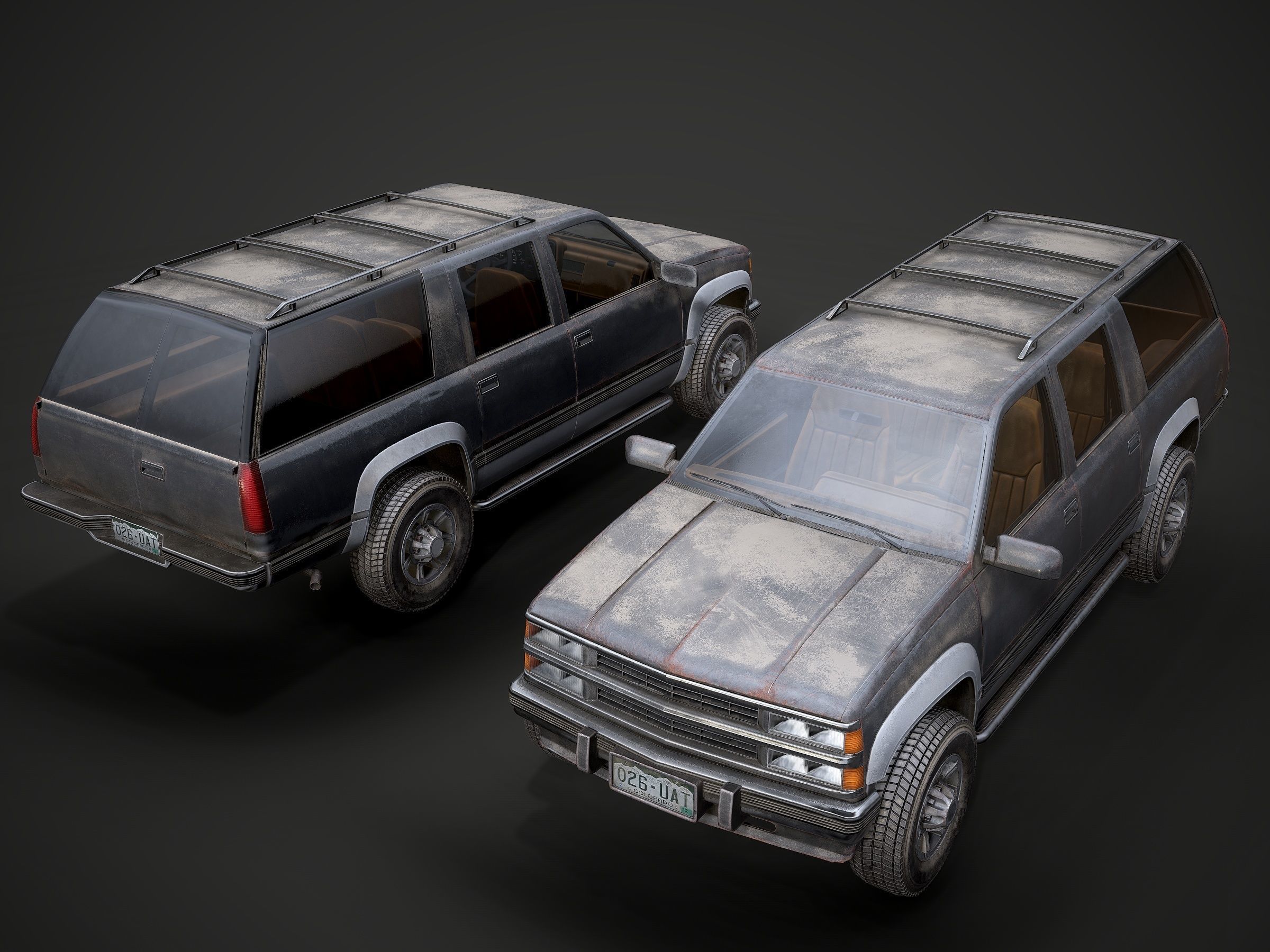 Old Suv car low poly Low-poly 3D model_12