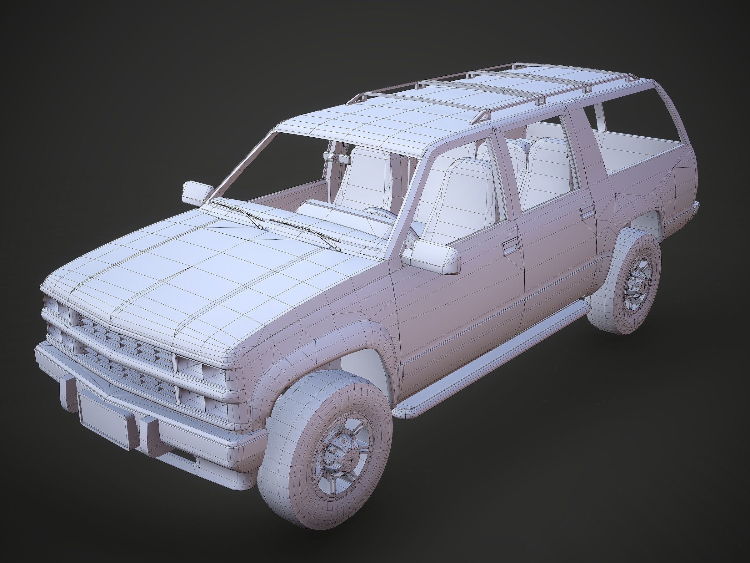 Old Suv car low poly Low-poly 3D model_15