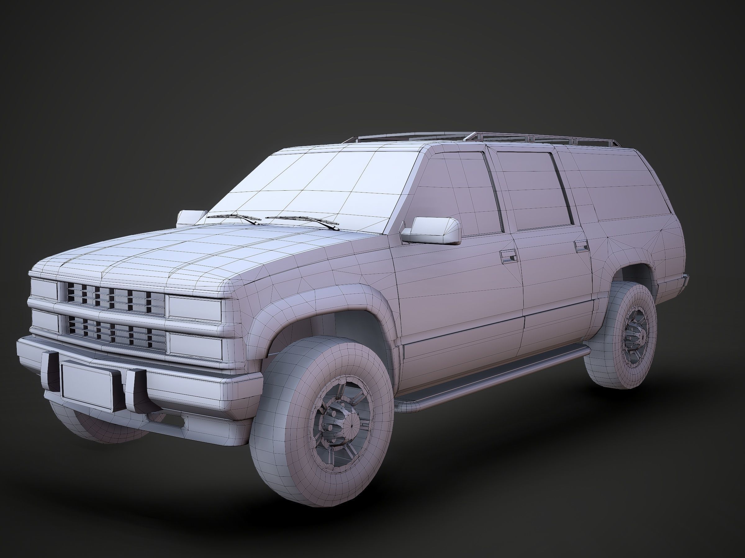 Old Suv car low poly Low-poly 3D model_14