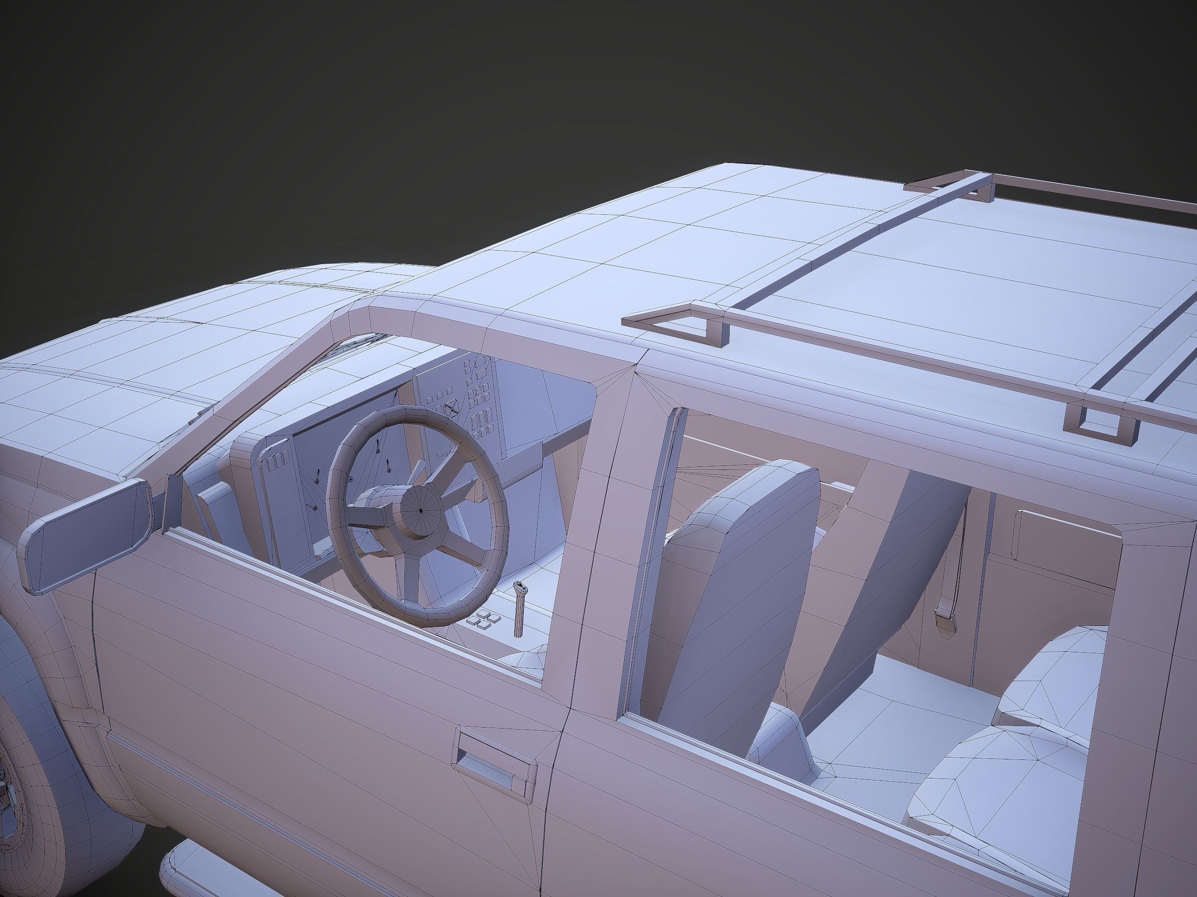Old Suv car low poly Low-poly 3D model_17