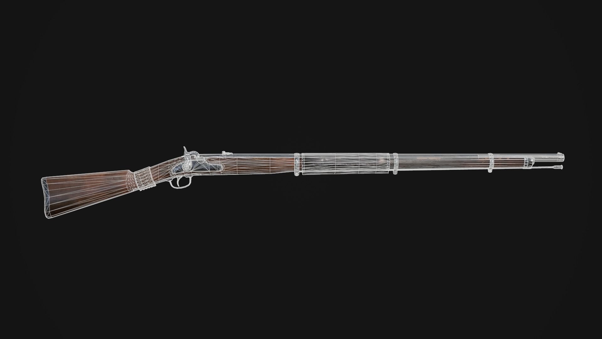 Gun Rifle Low Poly Game Ready Low-poly 3D model_8