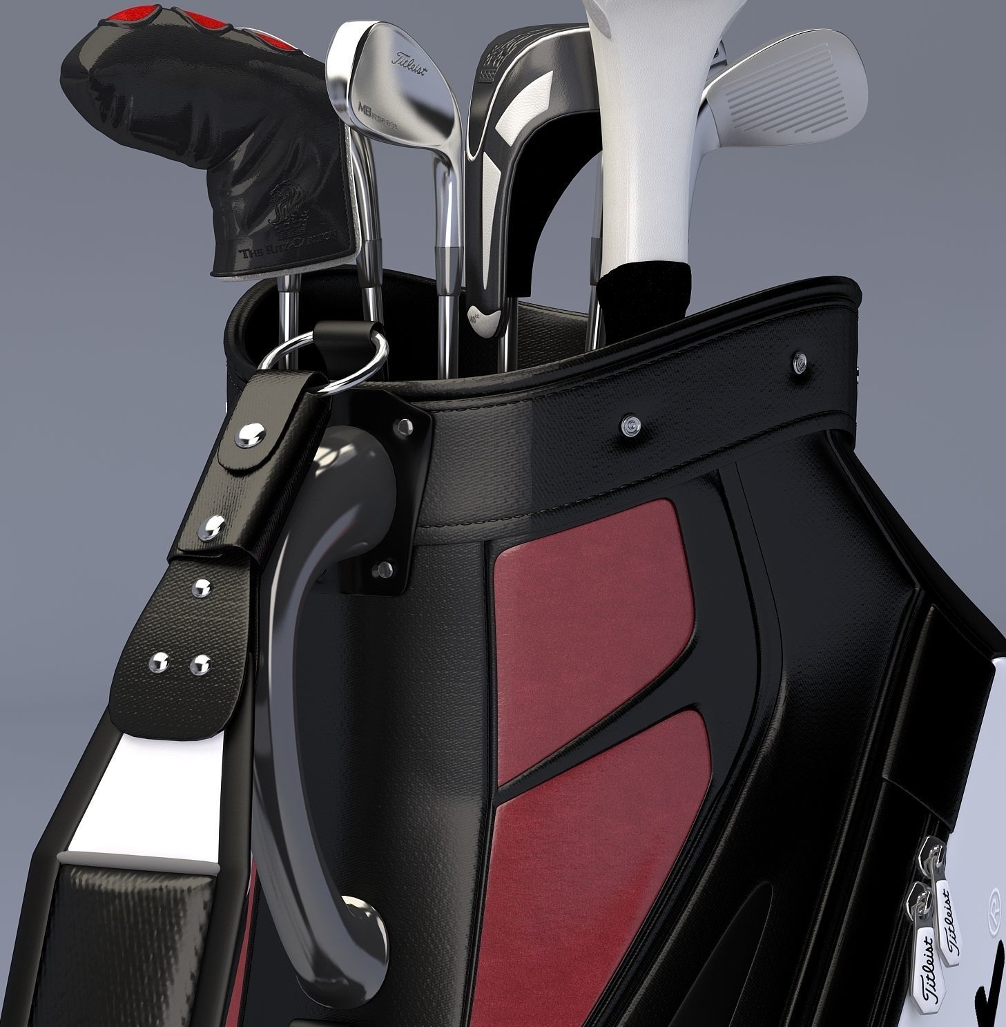 Titleist Golf Bags Tour Staffs 3D model_2