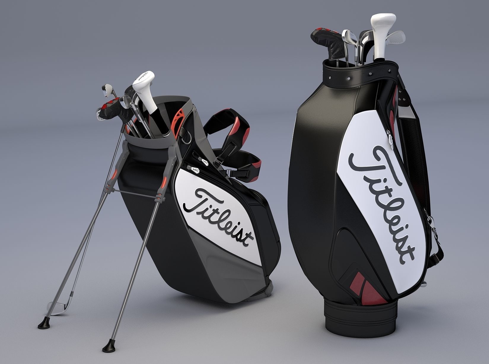 Titleist Golf Bags Tour Staffs 3D model_1