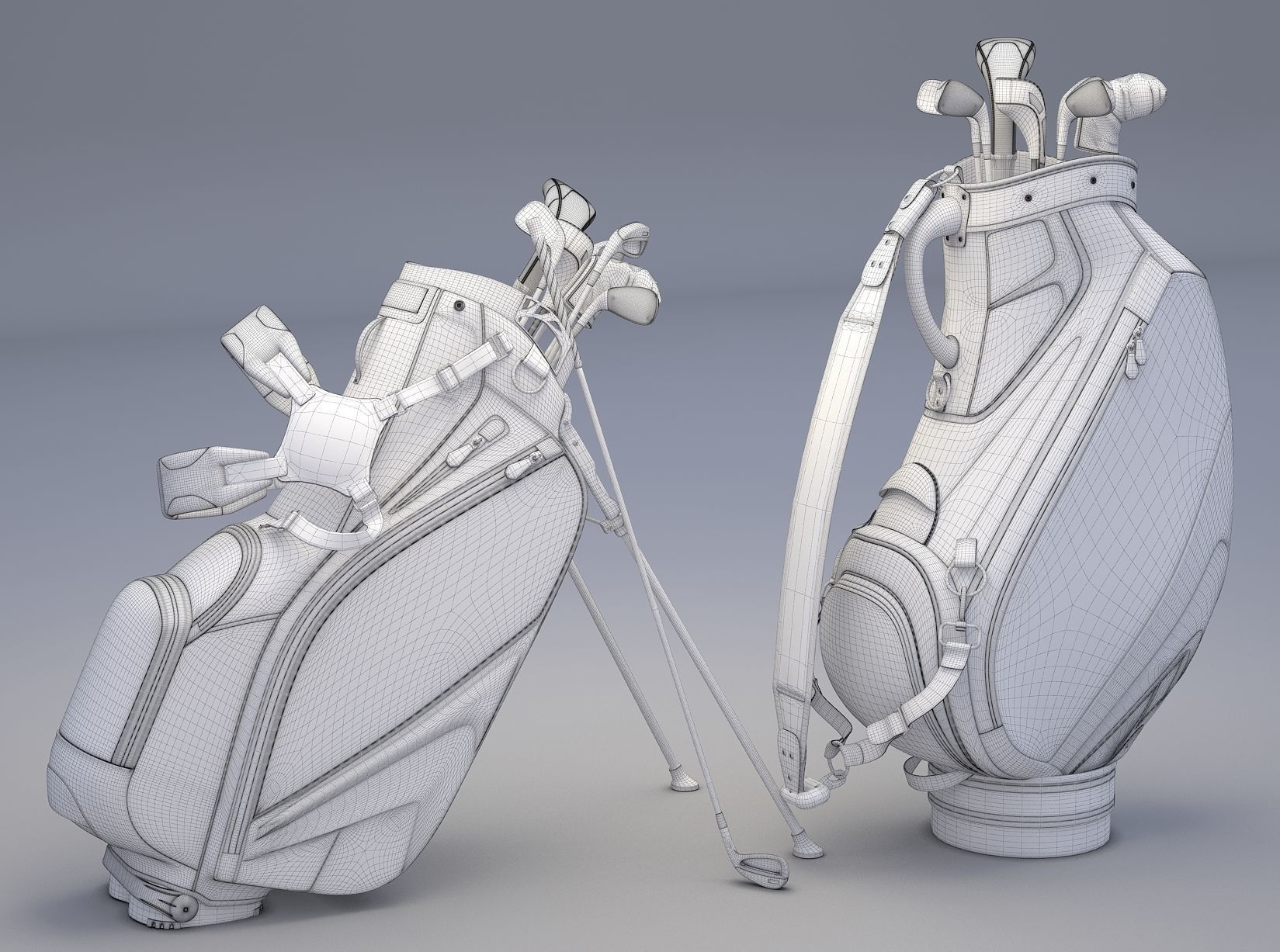 Titleist Golf Bags Tour Staffs 3D model_7
