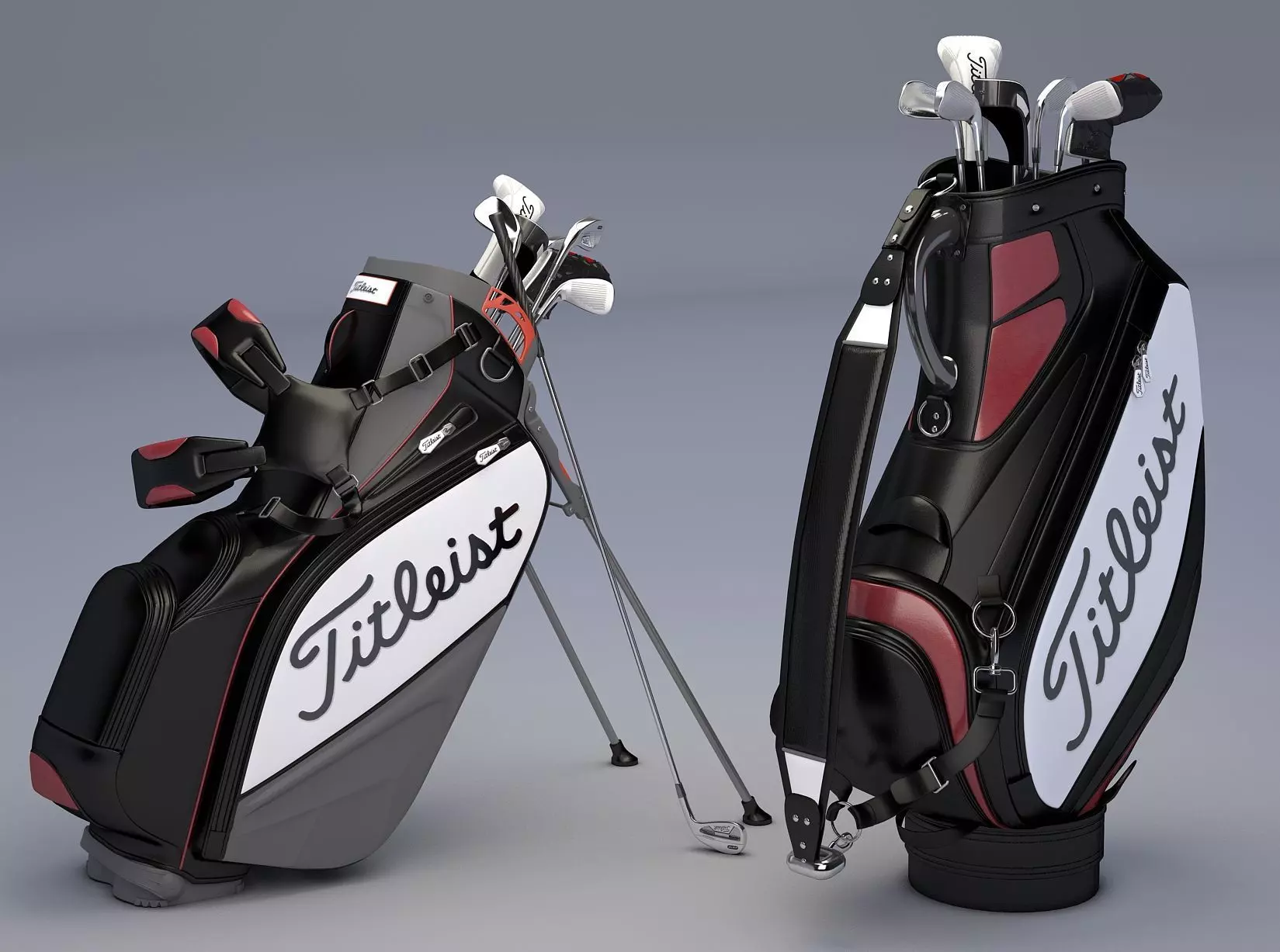 Titleist Golf Bags Tour Staffs 3D model_0