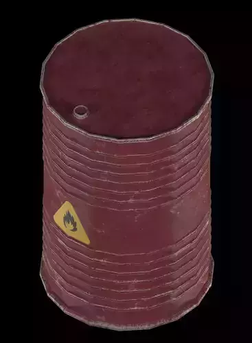 Oil barrel fire danger Low-poly 3D model
