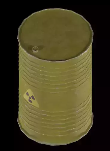 oil barrel radiation danger Low-poly 3D model