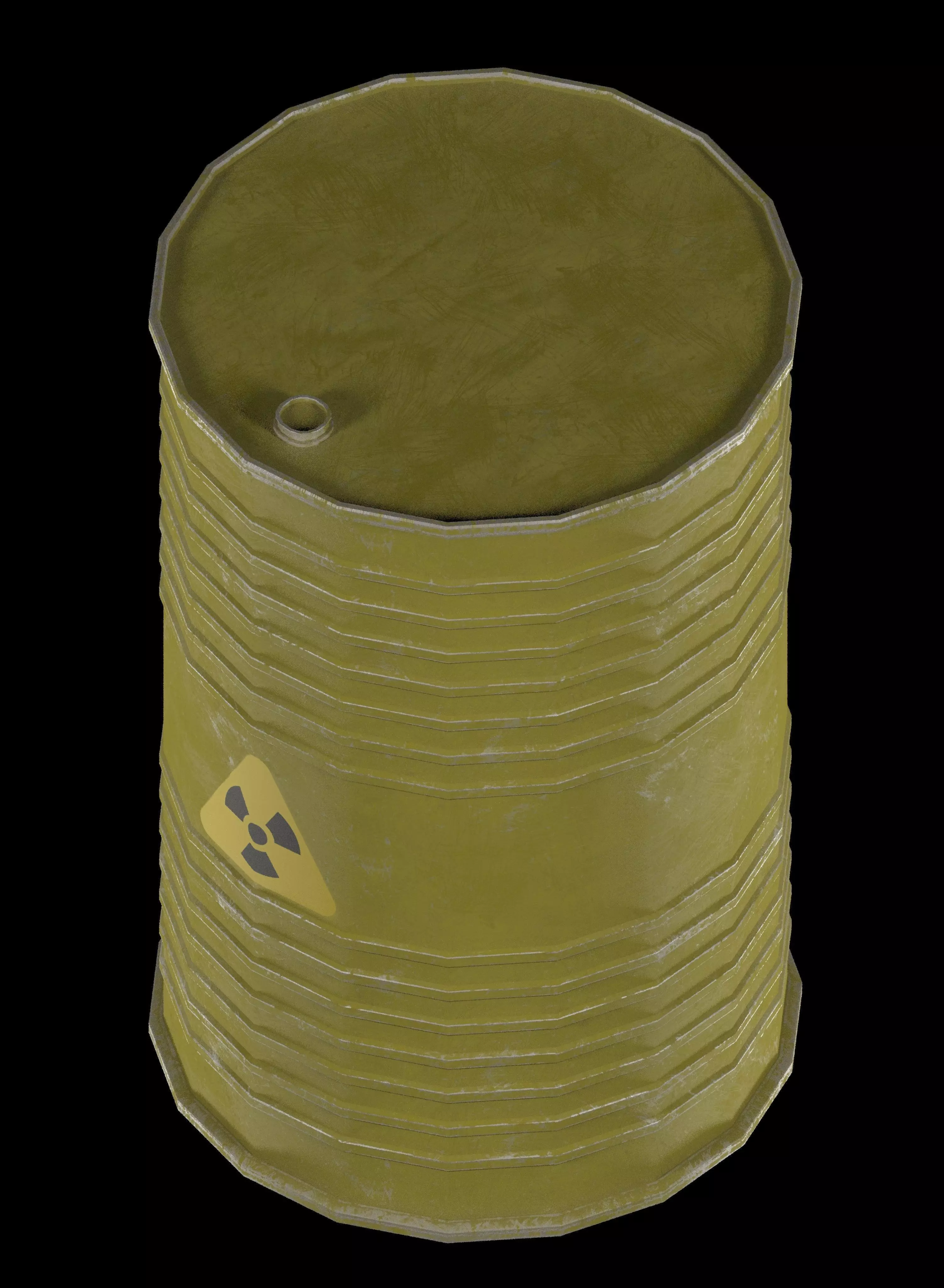 oil barrel radiation danger Low-poly 3D model_0