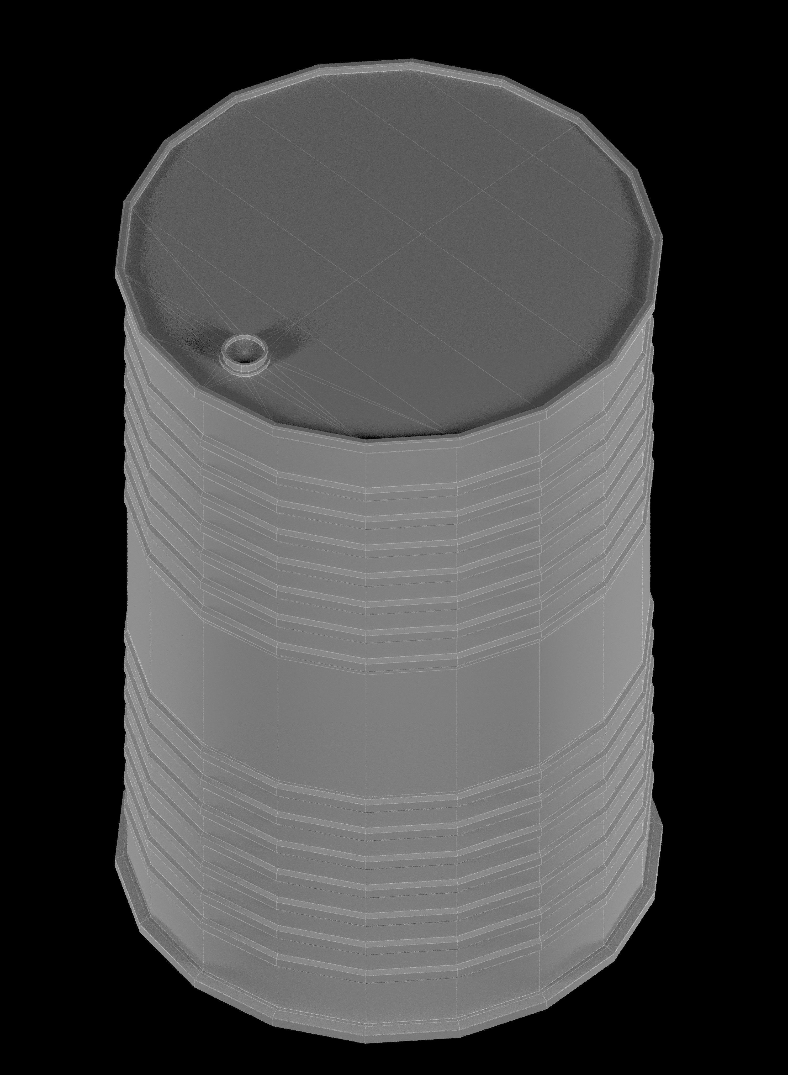 oil barrel radiation danger Low-poly 3D model_1