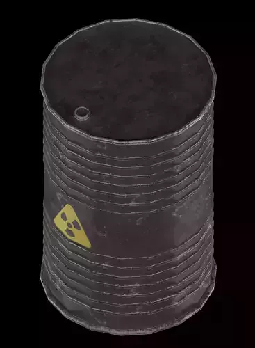 radiation danger oil barrel Low-poly 3D model