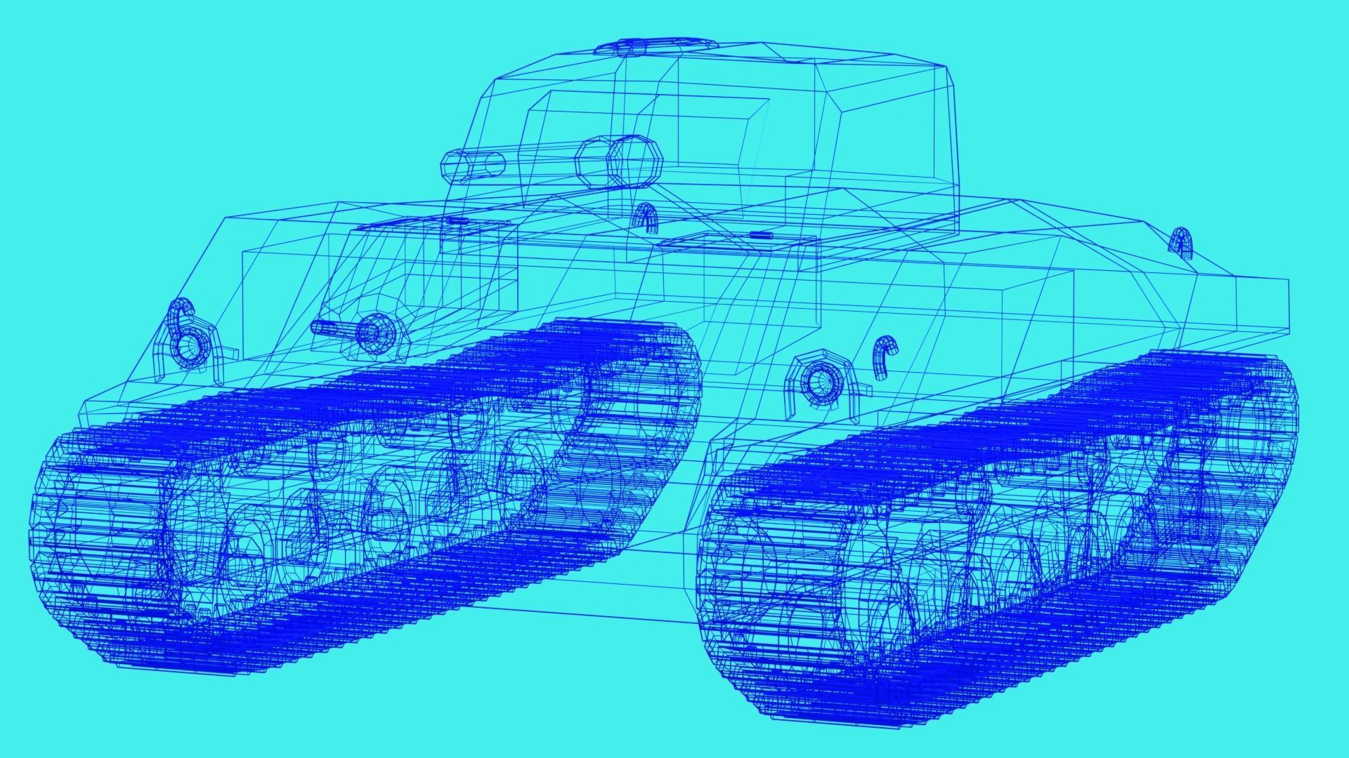 M4 Sherman Tank Low-poly 3D Model for mobile game and VR  Low-poly 3D model_7