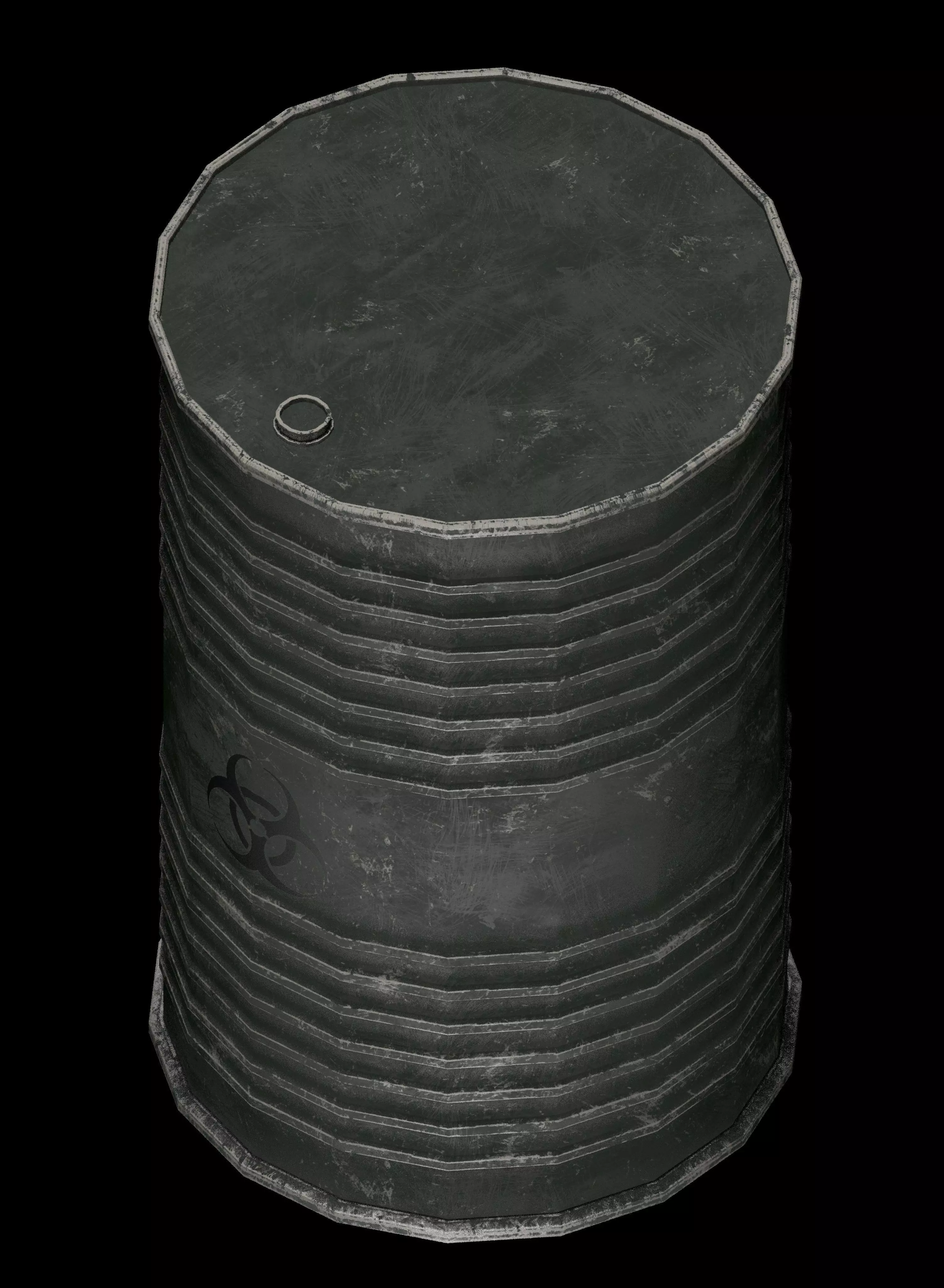  oil barrel toxic danger Low-poly 3D model_0