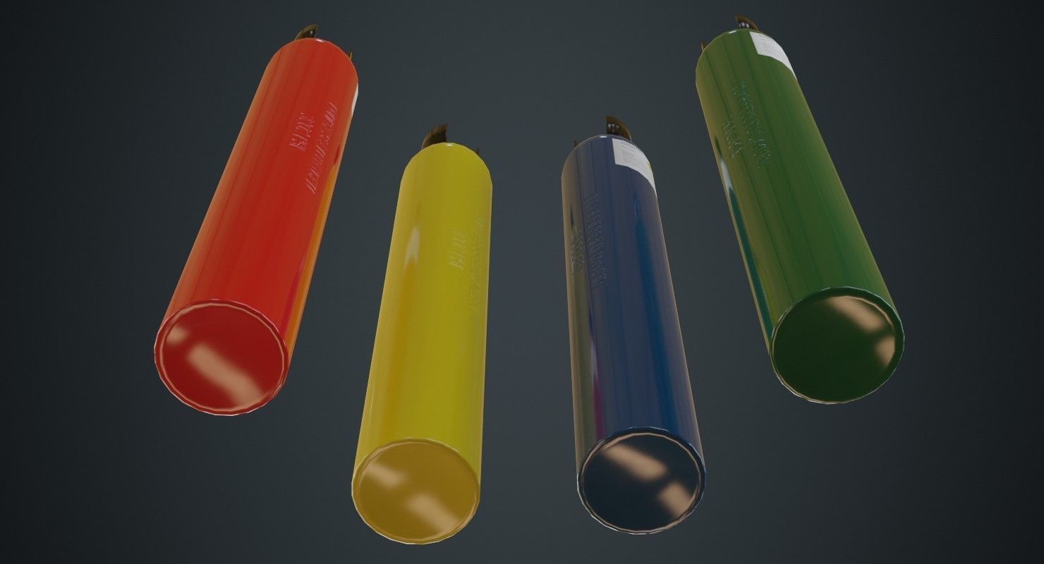 Gas Cylinder 2A Low-poly 3D model_2