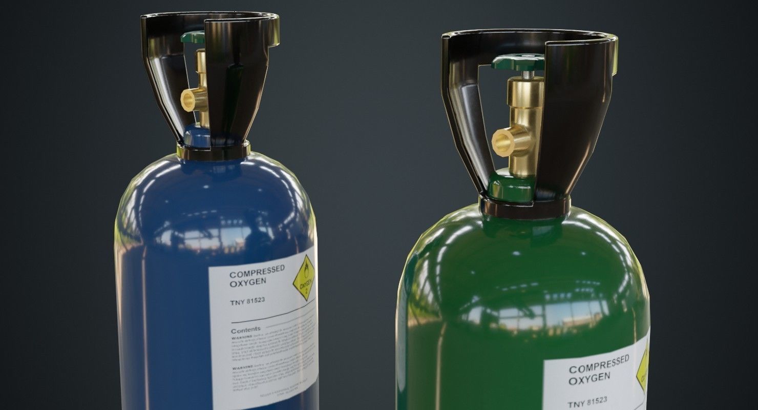 Gas Cylinder 2A Low-poly 3D model_8