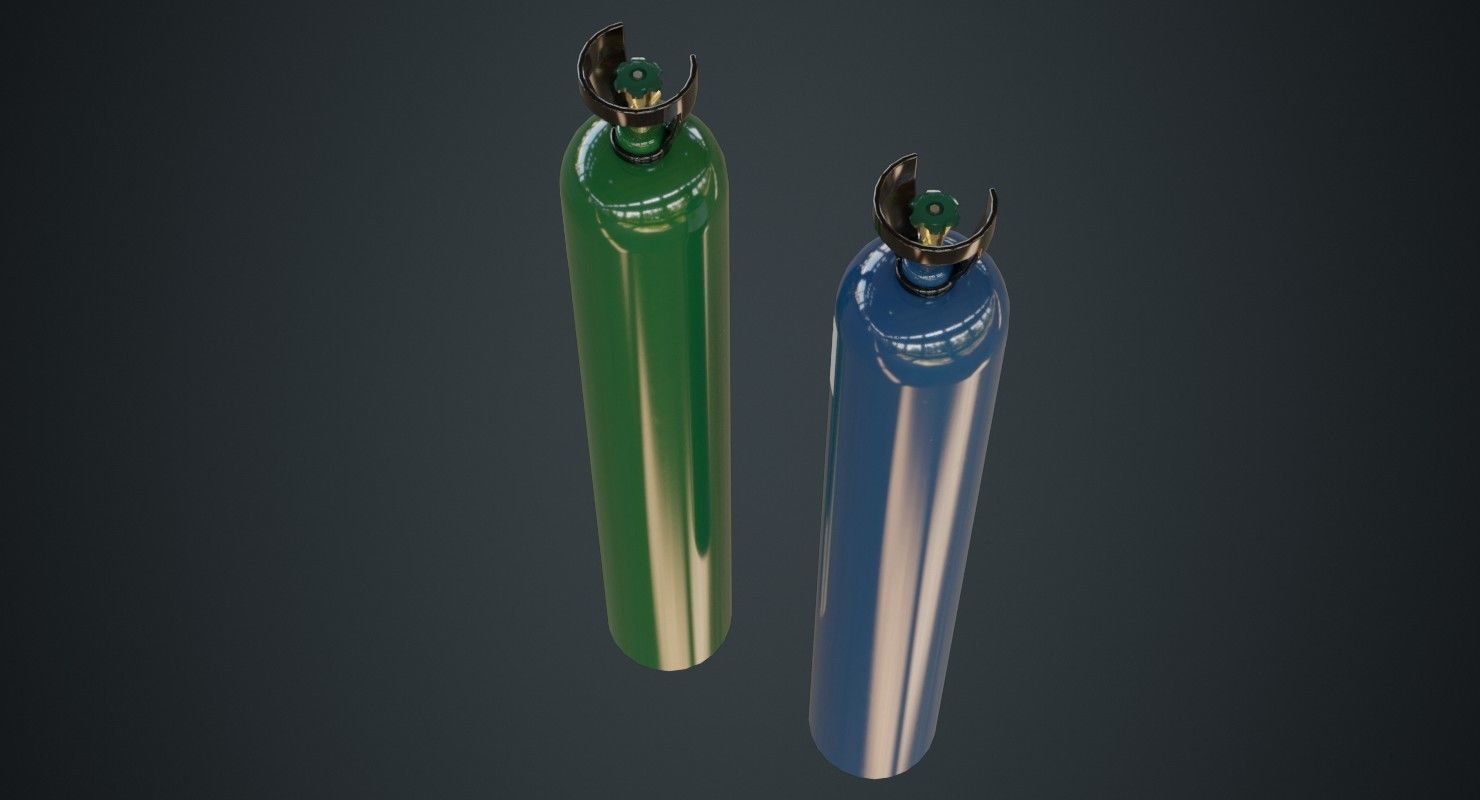 Gas Cylinder 2A Low-poly 3D model_5