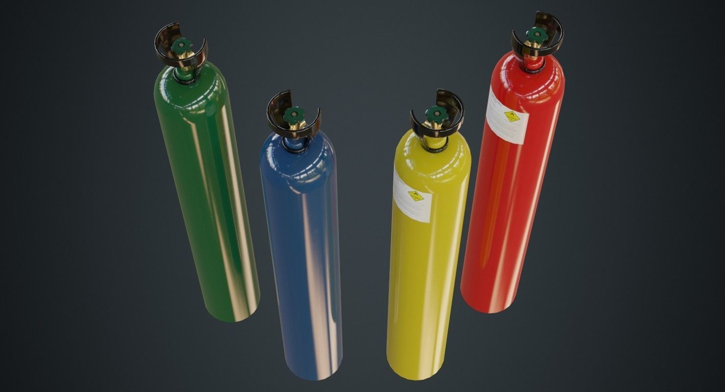 Gas Cylinder 2A Low-poly 3D model_1