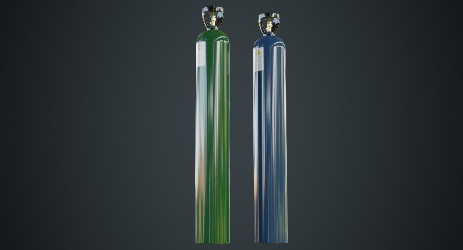 Gas Cylinder 2A Low-poly 3D model_6