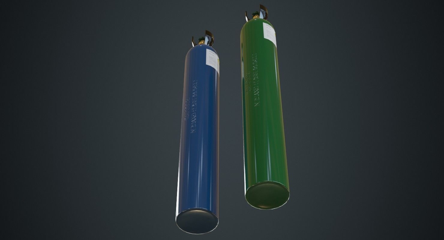 Gas Cylinder 2A Low-poly 3D model_7