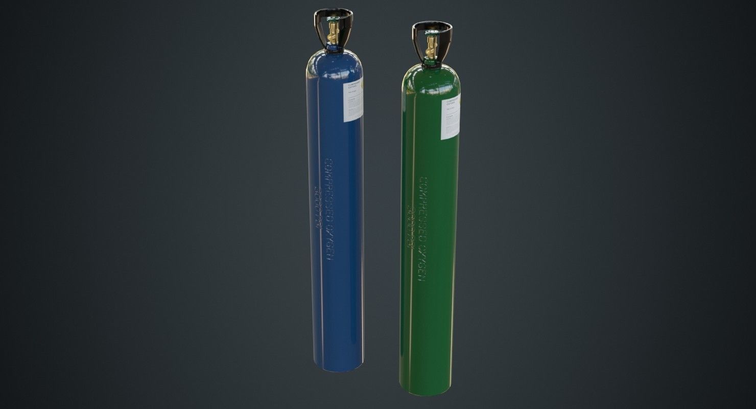 Gas Cylinder 2A Low-poly 3D model_3