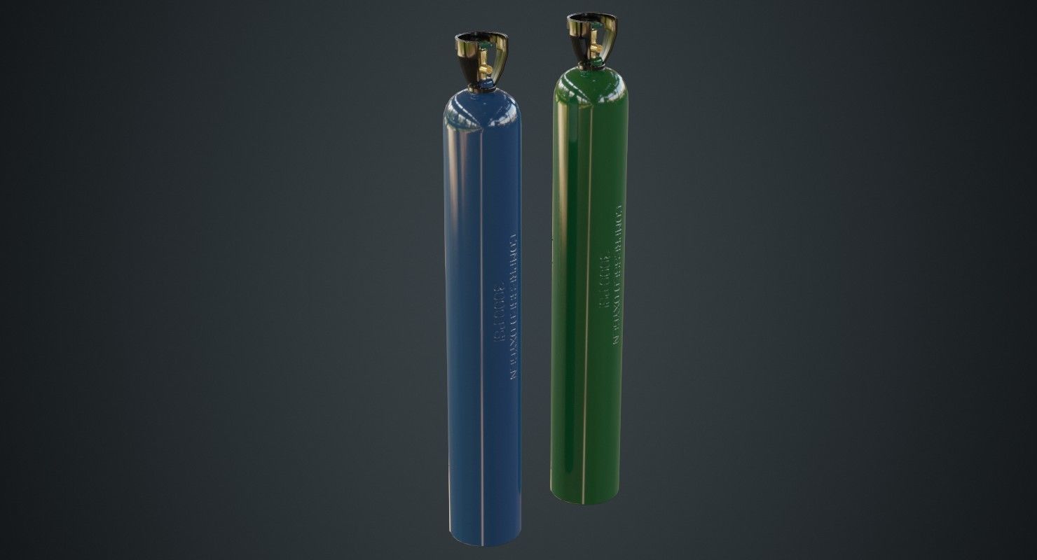 Gas Cylinder 2A Low-poly 3D model_4