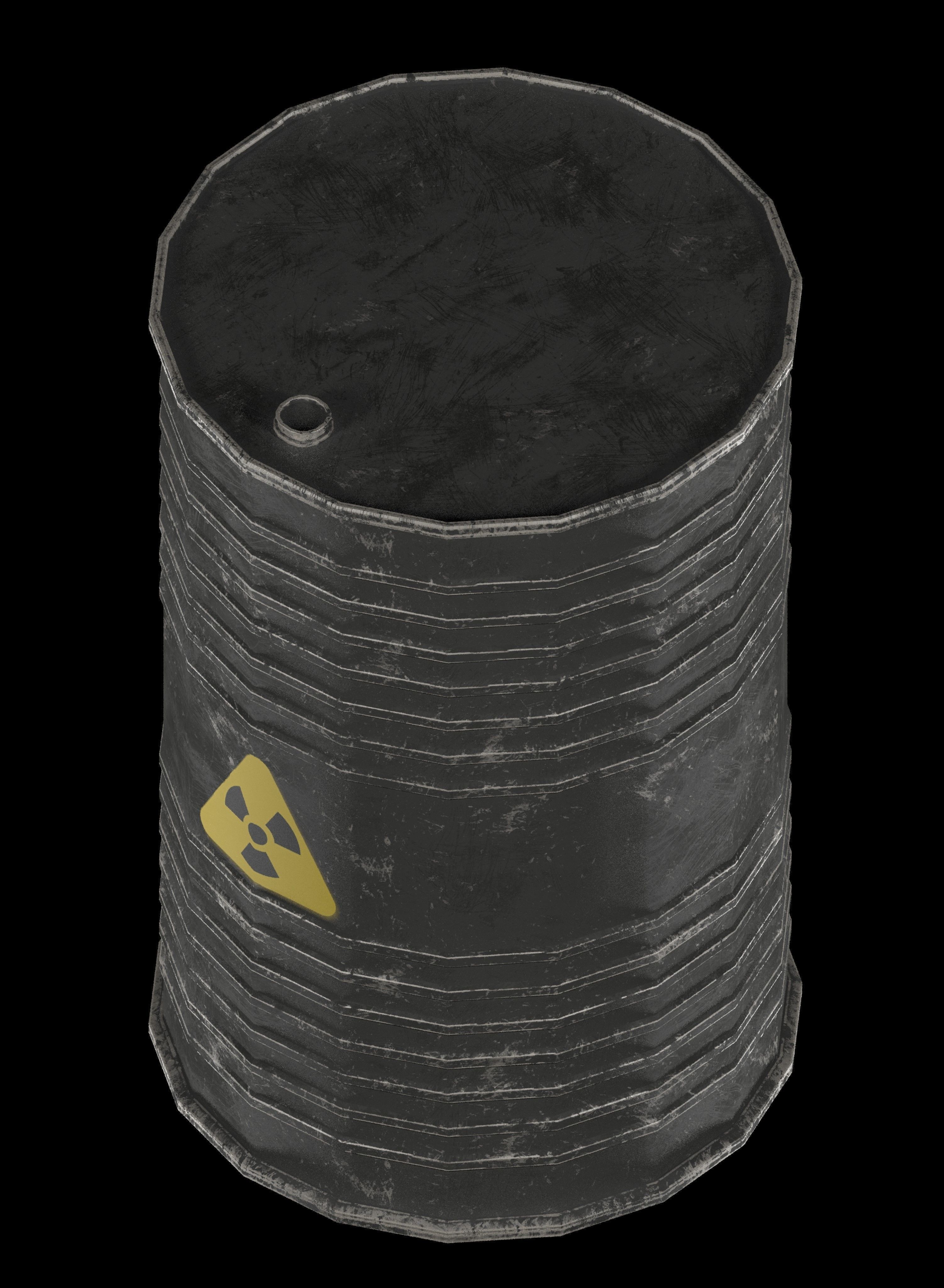Danger oil barrels set Low-poly 3D model_14