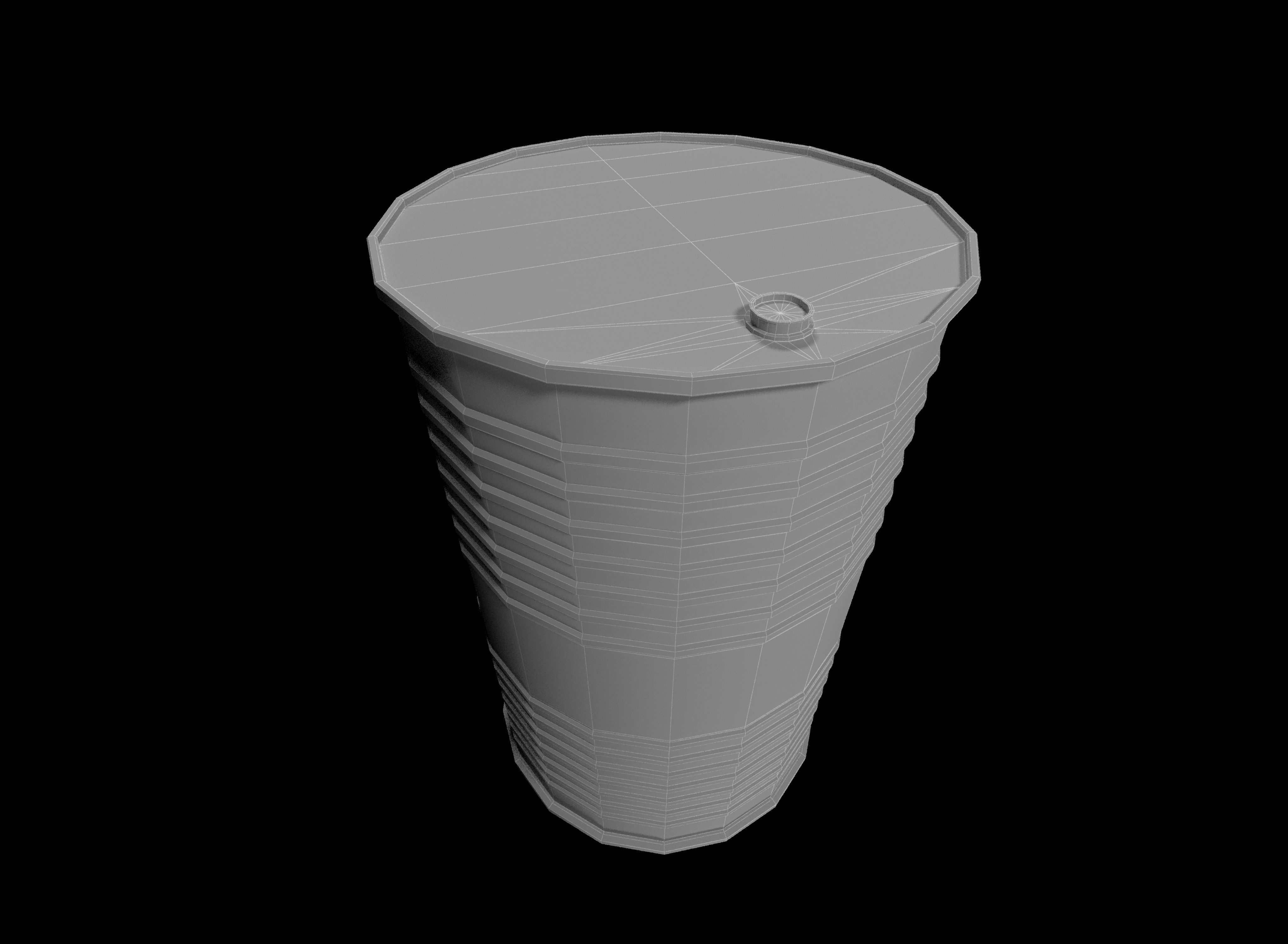 Danger oil barrels set Low-poly 3D model_23