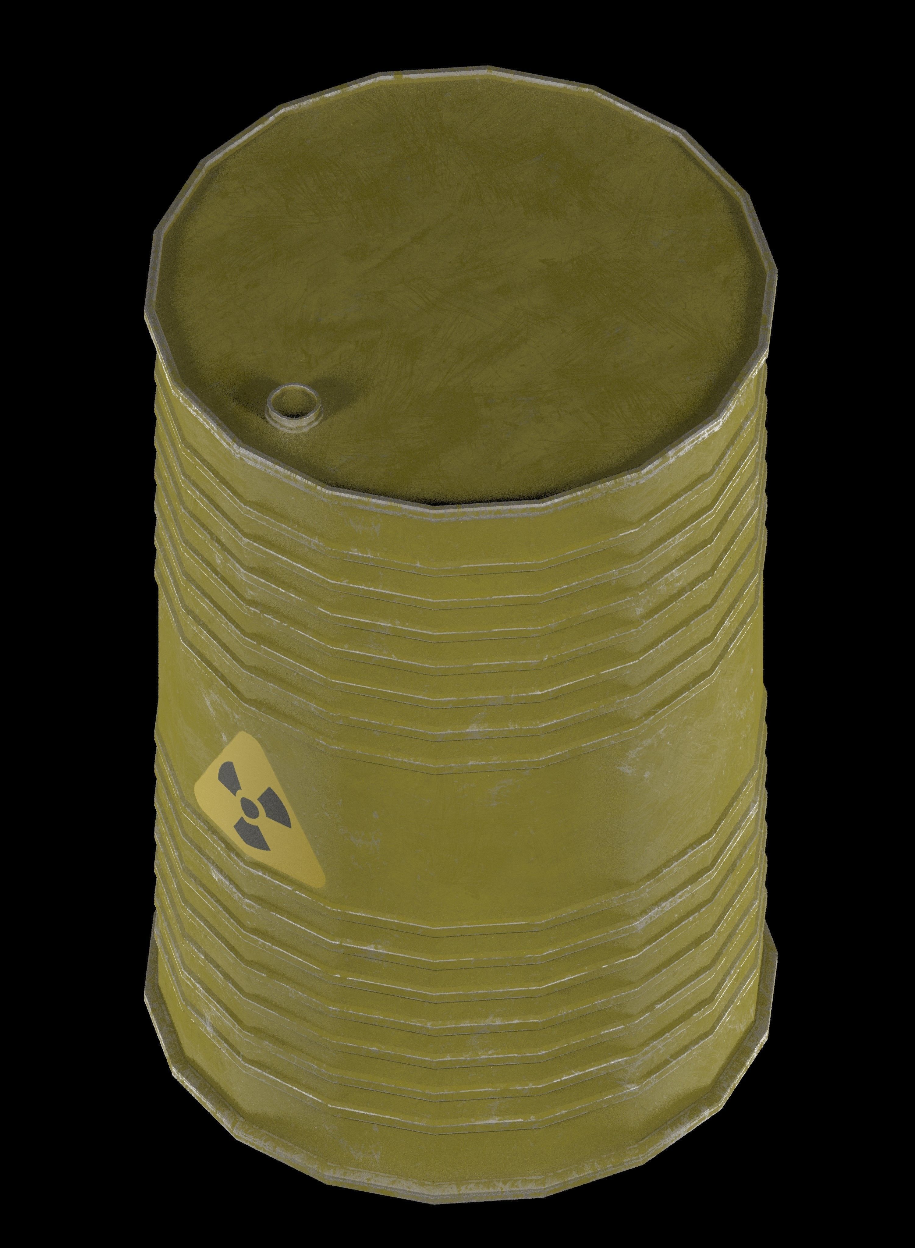 Danger oil barrels set Low-poly 3D model_13