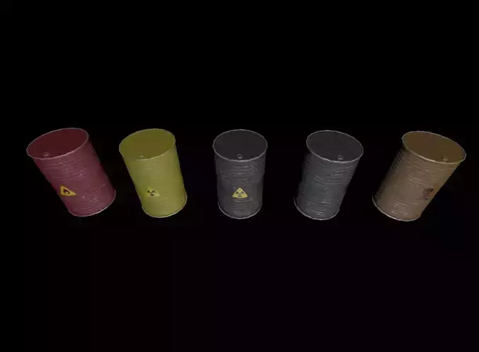 Danger oil barrels 3D Model Collection