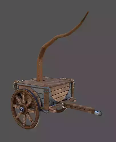Caravan - 1 wooden cart with long horn