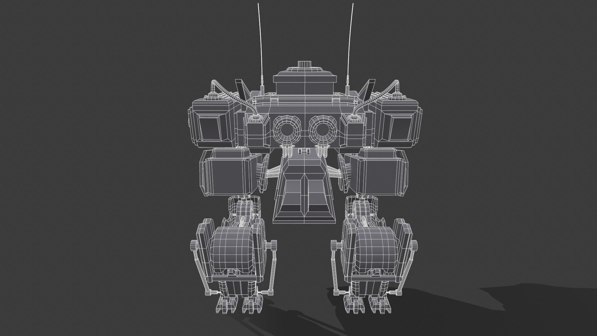Sci-Fi Mech Low-poly 3D model_14