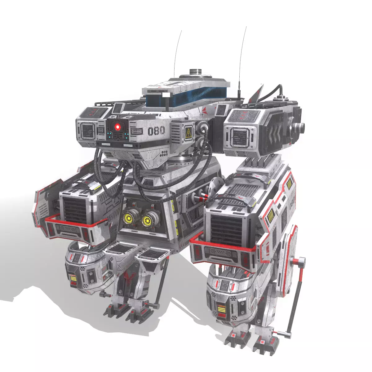 Sci-Fi Mech Low-poly 3D model_0