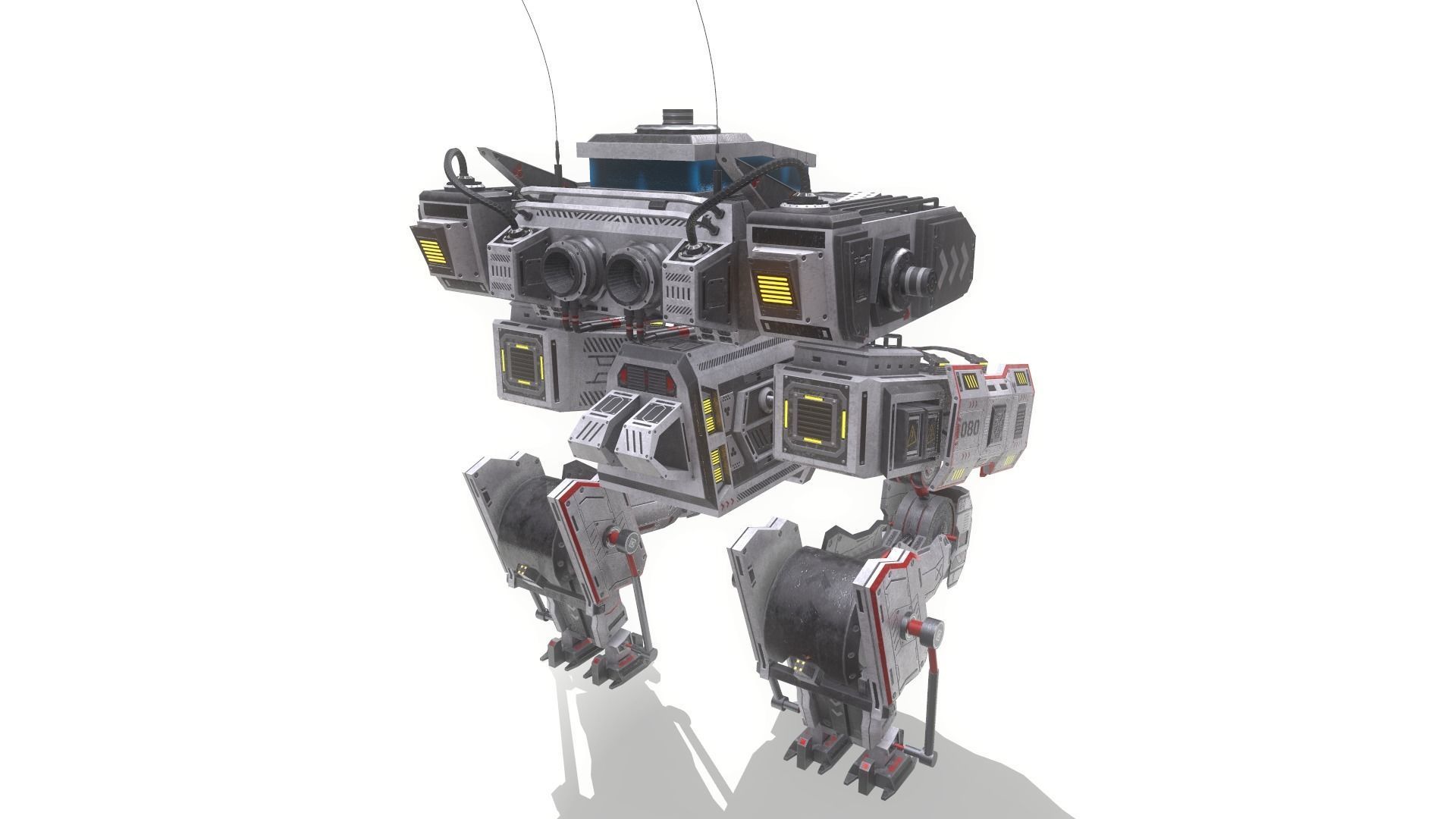 Sci-Fi Mech Low-poly 3D model_4