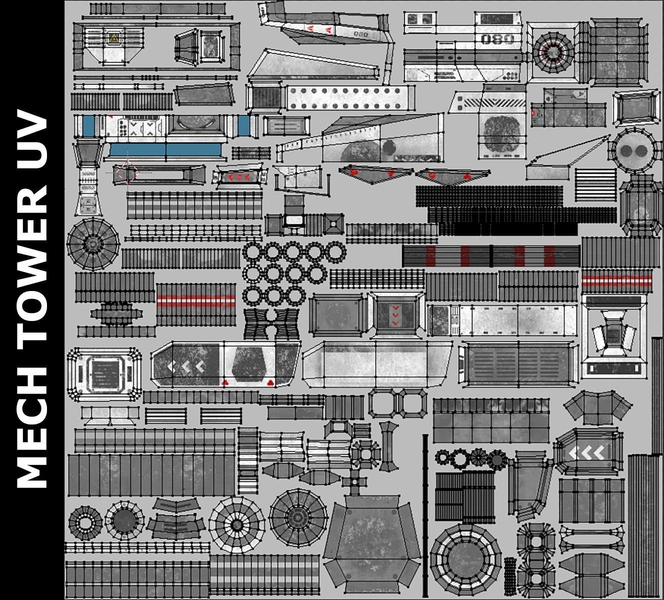 Sci-Fi Mech Low-poly 3D model_20