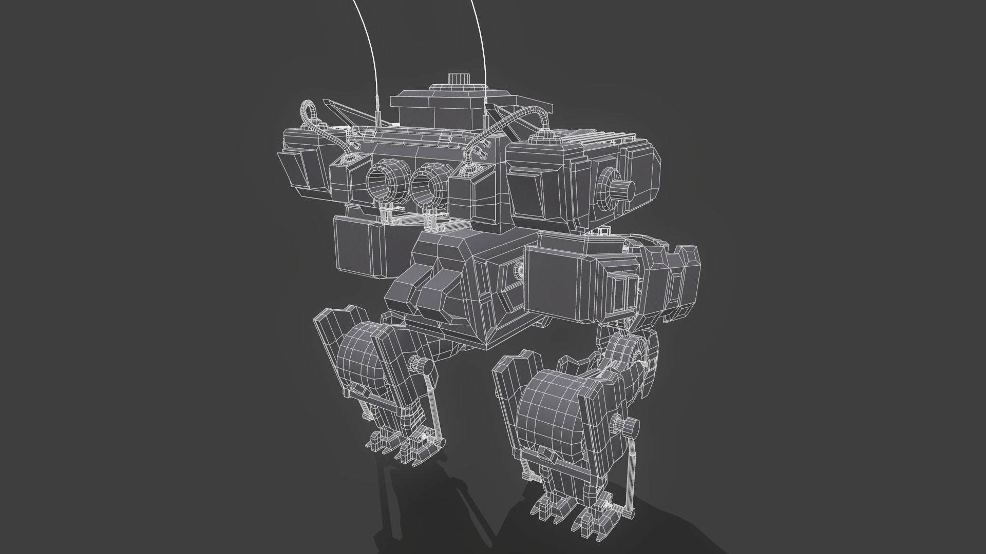 Sci-Fi Mech Low-poly 3D model_13