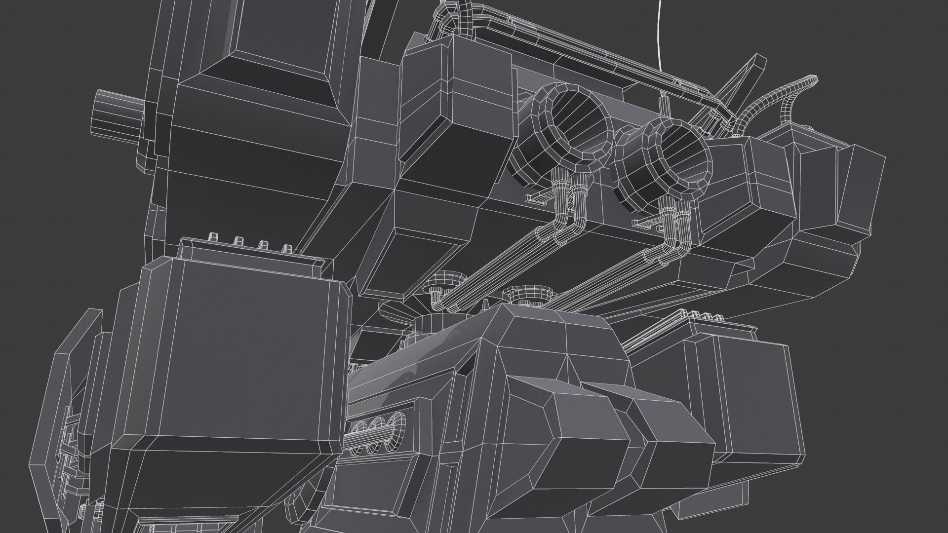 Sci-Fi Mech Low-poly 3D model_19
